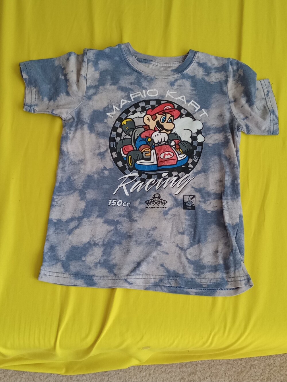 Nintendo Mario Kart Tie-Dye Tee — Blue, White & Red Accents